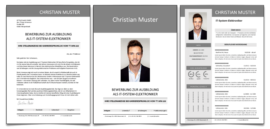 Bewerbung Ausbildung Vorlagen Muster Word